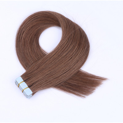 Invisible double sided tape in hair extensions dark brown 6# remy tape in  hair wholesale 16